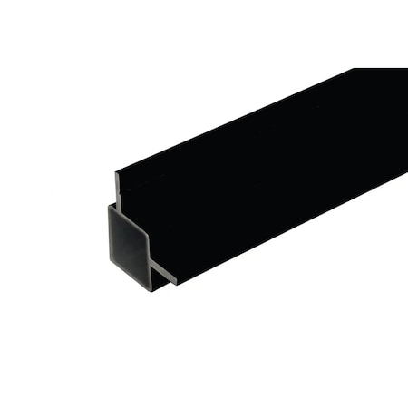 Eztube Extrusion for 1/4in & 1/2in Flush Panel Black, 98in L x 1in W x 1in H 100-182 BK 8